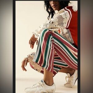 Free People La Paz Crop Flare Striped Pants size 2